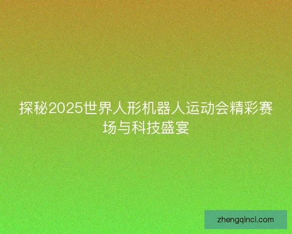 探秘2025世界人形机器人运动会精彩赛场与科技盛宴